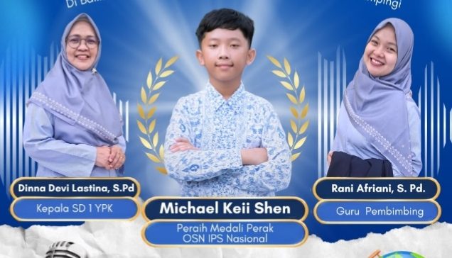 Michael Kei Shen Siswa SD 1 YPK Raih Medali Perak OSN Tingkat Nasional