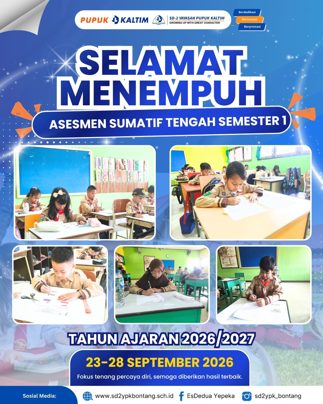 SD 1 dan SD 2 YPK Laksanakan Asesmen Sumatif Tengah Semester, Pantau Capaian Belajar Siswa
